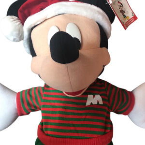 Disney Large Vintage Mickey Mouse Holiday limited Edition Plush Toy Size 20”T